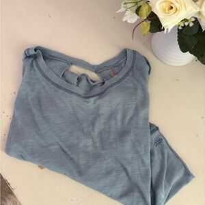 Blue free people Cutout Back Top